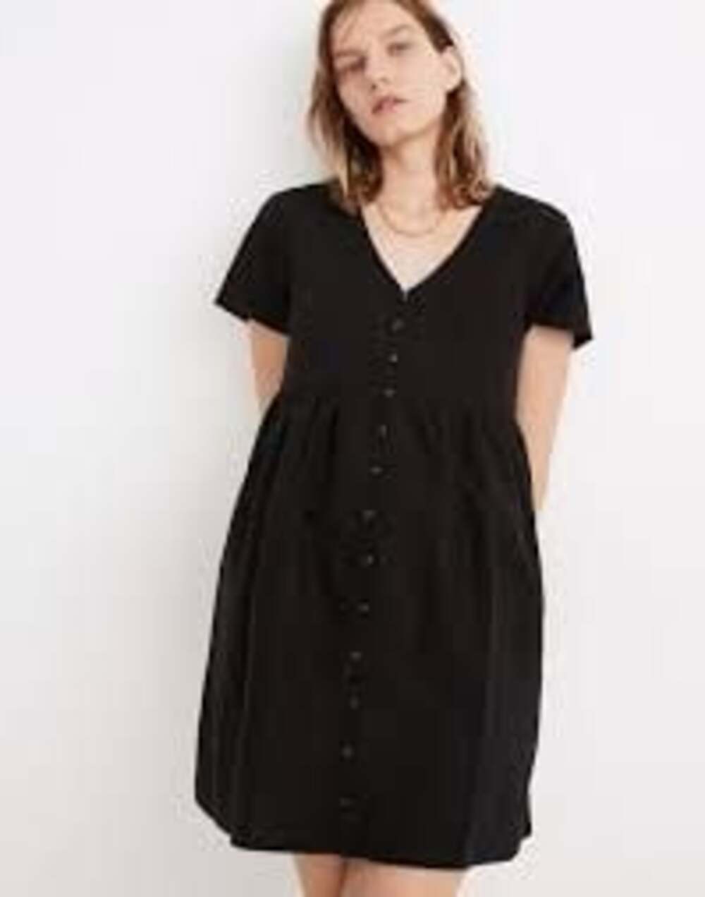 Madewell Linen-Blend Alexandra Button-Front Mini Dress